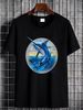 Men's Jumping Blue Marlin Sport Fishing Saltwater Fish Fisher Reel It Boat Lure Catch Ocean Vacation Crewneck T-Shirt Casual Stretched Homme_viptrois.com