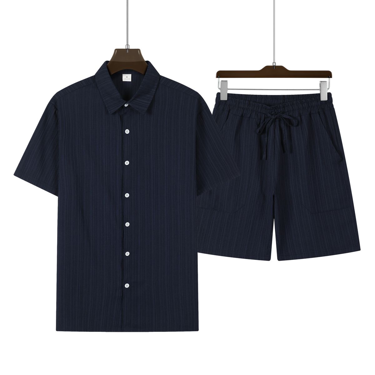 Men's Clothing Men's Beach Leisure Sports Short Sleeve Shirt Shorts Suit Big Pocket_viptrois.com