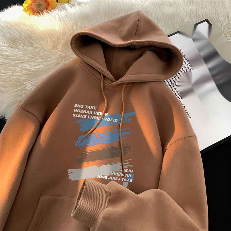 American Versatile Plus Size Hooded Sweatshirt Men's Spring New Item Ins Trendy Brand Loose Casual Graffiti Printed_viptrois.com