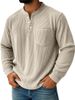 2025 Men's New Solid-color Corduroy Three-button Shirt Collar Men Polo_viptrois.com