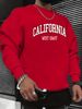 Men's Loose Casual Fashion California West Coast Letter Pattern Printed Round Neck Long Sleeved Sportswear For Autumn And Winter_viptrois.com