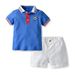 Ins Summer Boys Short Sleeved Polo Shirt Breathable Lapel Top Trendy Children's Shorts Casual Suit Set_viptrois.com