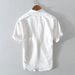 Men's Clothing Summer New Men's Short Sleeved Shirt Tops Loose Cotton Coat Casual Youth Striped Shirt_viptrois.com