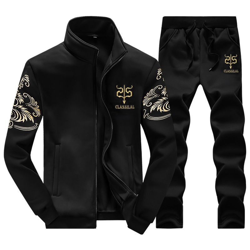 M-9XL Large Men's Casual Fashion Sports Youth Spring and Autumn Sweater Cardigan Trendy Knitted Set_viptrois.com