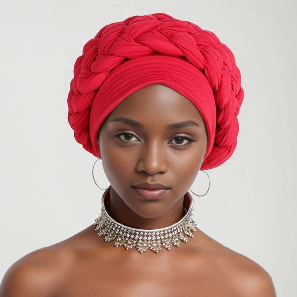 New style hand woven braided hat, messy linen wrinkled twisted hat, African hat, monochrome hat, Baotou hat_viptrois.com