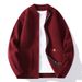 Men's Heavyweight Zip-Up Knit Sweater – Vintage-Inspired Oversized Cardigan (Classic Solid Color, Casual Layering Essential)_viptrois.com