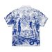 Men's Clothing Leisure Fashion Retro Print Shirt Short Sleeved Couple Cardigan Men And Women_viptrois.com