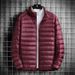 Pure 2025 Winter New Lightweight Short Fashion Casual Down Cotton Jacket Slim Fit Portable Warm Men's Hooded Outerwear_viptrois.com