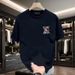 Men's Clothing Short Sleeved Cotton T Shirt Loose T Shirt Half Sleeved_viptrois.com