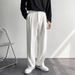 Men's Clothing Spring And Autumn New Nine Point Straight White Trousers Loose Men's British Style Non Iron Suit Pants Solid Color Casual Pants Men_viptrois.com