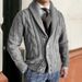 Loom 2024 Autumn Winter New Knitted Cardigan Turn-down Collar Long Sleeve Twisted Sweater Jacket Cross-border Trade Men's_viptrois.com