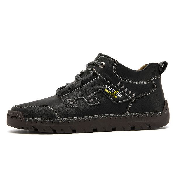 European Warm Series Autumn Winter New High-top Leather Fashion Lace-up Outdoor Martin Hand-stitched Large Size Men's Boots_viptrois.com