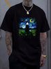 NEW LIMITED Border Collie Back Starry Night Impressionist Dog Art T-Shirt Graphic Comfortable Versatile Summer Breathable Casual Unisex Stylish_viptrois.com
