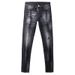 Men's Clothing European Station Trend New Style Ripped Slim Fit Slightly Elastic Paint Simple And Generous Youth Slim Feet Trend Men's Jeans_viptrois.com