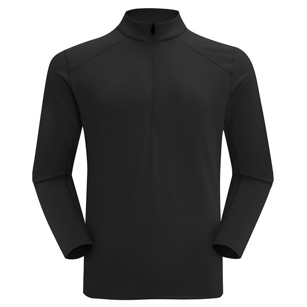 Men's Clothing Autumn And Winter Fleece Warm Half Zip Stand Collar Outdoor Running Sports Sweatshirt Men's T Shirt Long Sleeve Cycling Fitness Clothes_viptrois.com