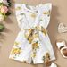 Babies' clothes Girl jumpsuit summer new flower 0-2 years old ruffled tie waist baby jumpsuit trendy style_viptrois.com