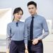White Unisex Professional Suit Business Formal Wear Hotel Teacher Long Sleeve Spring Autumn Shirt_viptrois.com