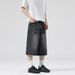 2025 2025 Summer American Lightning Crack Black Grey Jeans Men's Straight Tube Loose Wide Leg Shorts Y2k Street Hip Hop Sevens_viptrois.com