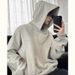 Autumn And Winter Stiff Hoodie Solid Color Hoodie Top Casual Jacket_viptrois.com