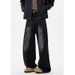 Autumn New Retro Washed Jeans Boys American High Street Deconstructed Wide Leg Loose Straight Casual Trousers_viptrois.com