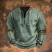 2026 Fashion Outerwear Youth/Men Polyester Stand Collar Half Zipper Long Sleeve Vintage Casual Sweatshirts_viptrois.com