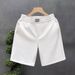 Men's High-Waisted Solid Color Shorts Summer Lightweight Casual Loose Fit Athletic Shorts Trendy High-Quality 5-Inch Inseam_viptrois.com