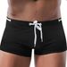 Men's Clothing Boxer Solid Color Tight Sports Drawstring Shorts Simple Swimming Trunks_viptrois.com