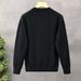 Men's Clothing Henry Collar Long Sleeve Sweater Pullover Striped Men's Round Neck Solid Color Versatile Bottoming Shirt Solid Color Knitted Sweater_viptrois.com