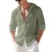 Plus Size Men's Hooded Cardigan American Style Solid Color Linen 15 Colors Loose Fit Spring Autumn Casual Long Sleeved_viptrois.com