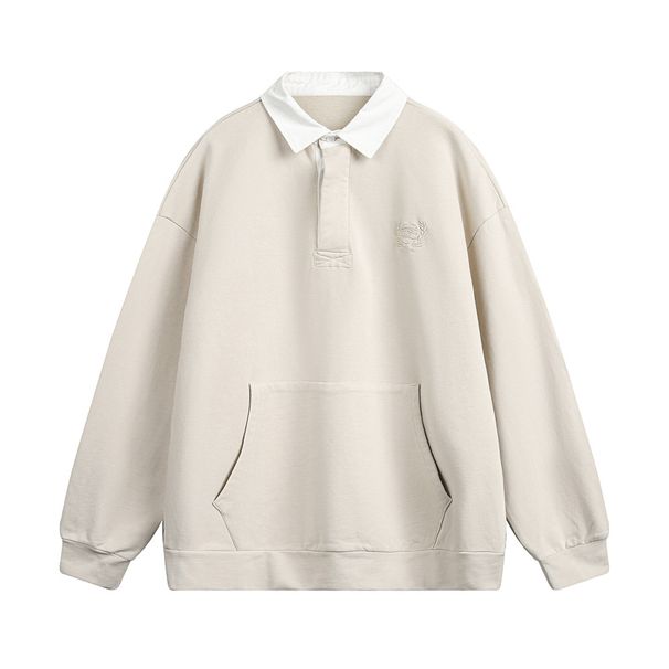 American Street Fashion Loose Turn-Down Collar Sweatshirt Men's Sports College Style Spring And Autumn Long Sleeve_viptrois.com