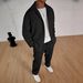 Men's Casual Sportswear Set – Slim-Fit Zip-Up Jacket & Straight-Leg Pants (Black/Navy/Wine/Beige/Sky Blue, S-XXXL)_viptrois.com