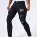 Men's Clothing Hole Casual Black Washed Jeans Sports Spot Ordinary Non Elastic Mid Waist Slim Trousers Men_viptrois.com