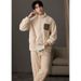 New Warm Coral Velvet Couple's Set Pajamas Winter Size Plus Velvet Thickened Set Home Furnishings_viptrois.com