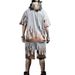 2024 Men's Flame Series Printed Leisure Sports Short Sleeved Shorts Set_viptrois.com