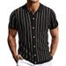 Men's Clothing Summer New Short Sleeved Striped Sweater Fashion Cardigan Knitted Polo Shirt_viptrois.com