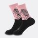 Men's trend mid-tube stockings stockings high tube personality figures oil painting sports cotton socks_viptrois.com