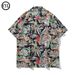 Lazy Holiday Style Cuban Collar Shirt Men's Short Sleeves Spring And Summer Niche Trendy Island Tribal Shirt_viptrois.com