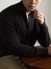 Men’s Semi-High Neck Zip-Front Knit Sweater – Anti-Pilling Modal Blend Heavyweight Cardigan For Autumn & Winter_viptrois.com