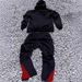 Men's Clothing Men's Street Black Hooded Sweatshirt Flared Pants Suit Red Lips And Diamond Teeth_viptrois.com