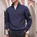 Men's Tactical Fleece Jacket - Warm Stand Collar Zip-Up Pullover With Checkerboard Design, Outdoor & Streetwear_viptrois.com