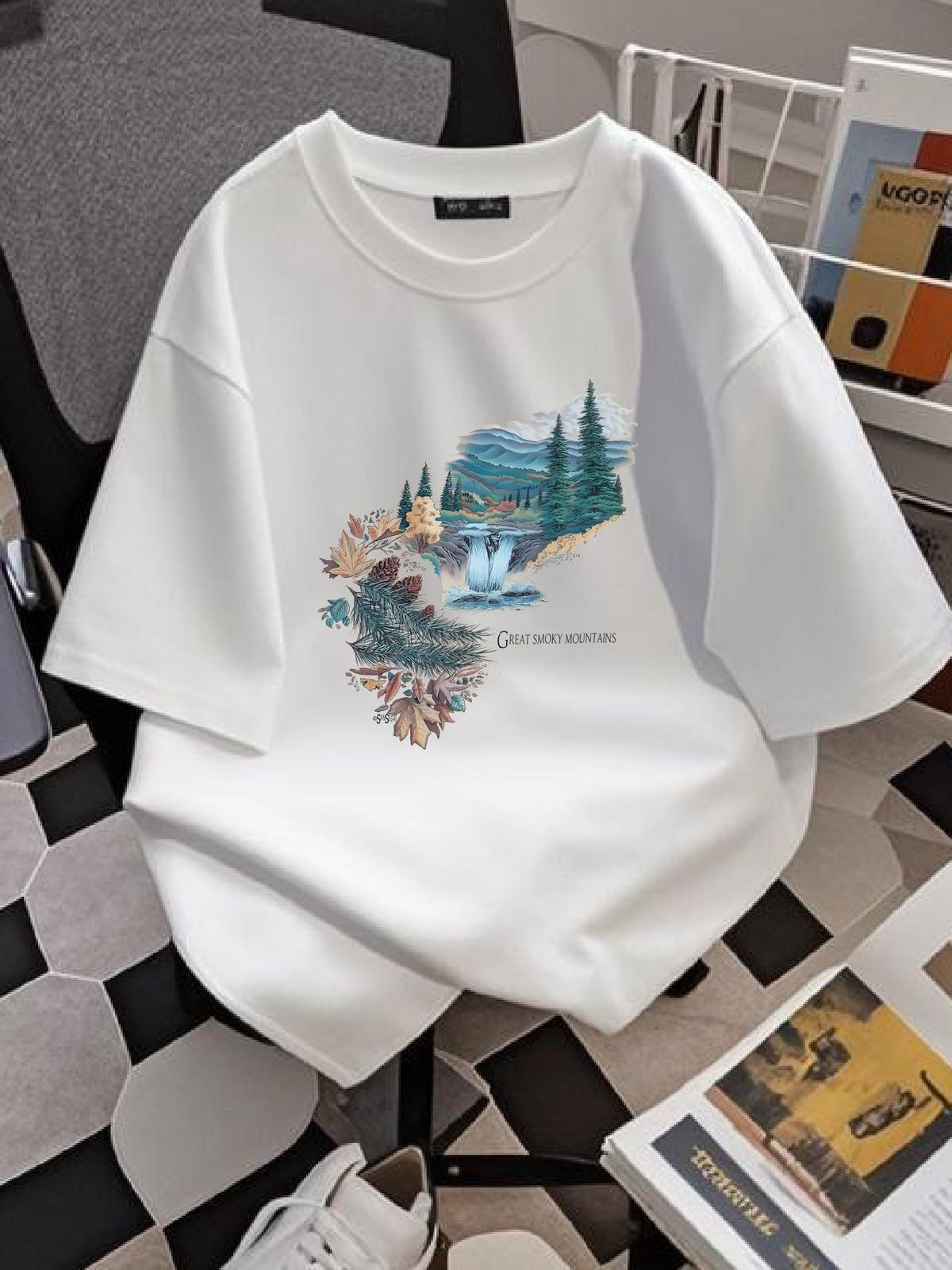 Vintage Single Stitched Great Smoky Mountains Nature Promo T Shirt M Homme Breathable Graphic Versatile Casual Fashion Top For Everyday Wear_viptrois.com