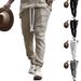 Men's Casual Trousers Loose Fit Jacquard Knit Tapered Leg Sports Pants For Men Spring Autumn_viptrois.com