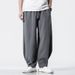 Men's Clothing style summer new cotton and linen wide leg pants men's retro loose large size casual bloomers men's long pants_viptrois.com