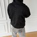 Men's Solid Color Beaded Hooded Sweatshirt - Trendy Oversized Streetwear Pullover With Long Sleeves_viptrois.com
