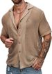 Men's Casual Shirt, Summer Fashion, Cool And Breathable, Solid Color Short-sleeved Top, Knitted Sweater_viptrois.com