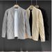 Men's Casual Knit Cardigan - Lightweight Stand Collar Sweater, Breathable & Machine Washable, Grey/Black/Beige, Sizes M-XXXL_viptrois.com
