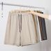 Men's Clothing Summer Light Luxury Double Sided Twill Knitted Sports Five Point Casual Sweatpants Drawstring Loose Shorts_viptrois.com