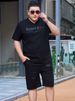 Men's Clothing plus size short-sleeved casual sports suit extra large shorts sweatpants two-piece suit thin fat people_viptrois.com