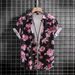 Men's Clothing New Irregular Print Short Sleeved Shirt_viptrois.com