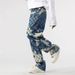 Men's Clothing Autumn New Checkerboard Loose Wide Leg Straight Casual Trousers_viptrois.com